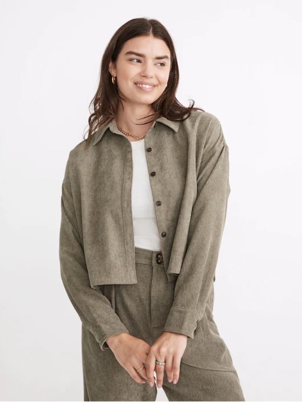 Madewell Corduroy Hartfield Crop Shirt